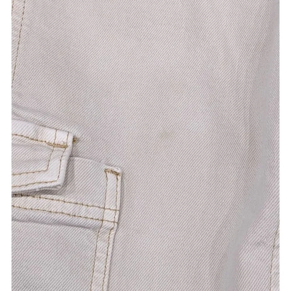 Zara Cargo Carpenter Pocket Jeans Pants Cream Beige Tan Khaki Girls Size 11 12